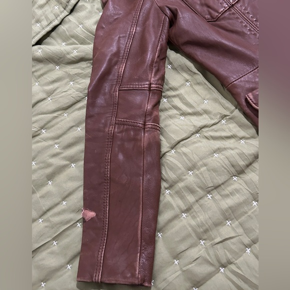 Michael Kors Women's Genuine Leather Moto button up Jacket Brown Size Med - Picture 8 of 16